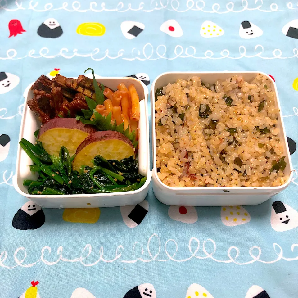 #vegan 
梅わかめご飯弁当|makiko_aさん