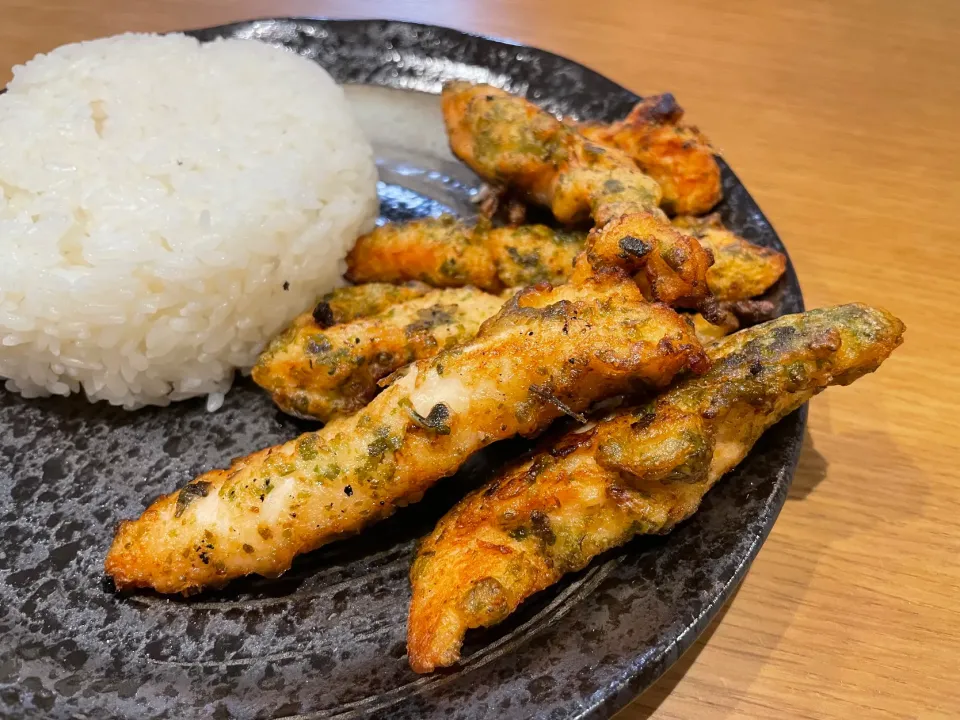 Snapdishの料理写真:今日の晩飯 ささみのり塩|おーたたくとさん