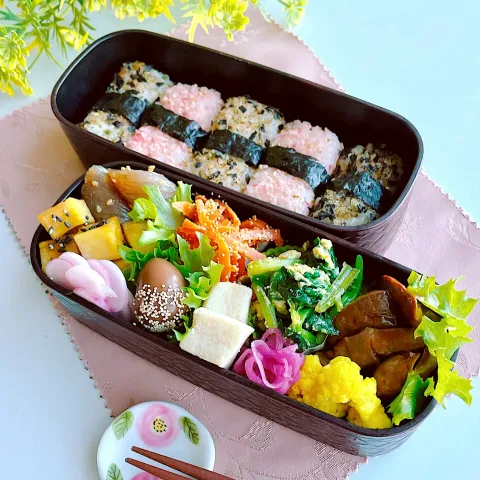 「ひゃくまん穀（２㎏）」を使ってみたSnapdishの料理・レシピ写真:🌈11月16日｢いい色の日｣弁当🌱⋆｡