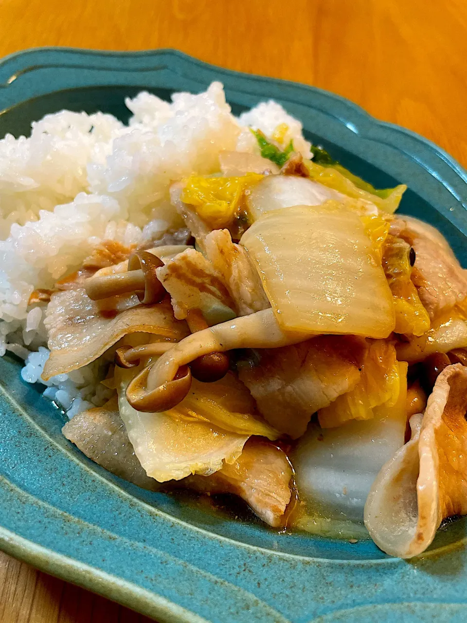 Snapdishの料理写真:白菜と豚肉のあんかけご飯|Mikaさん