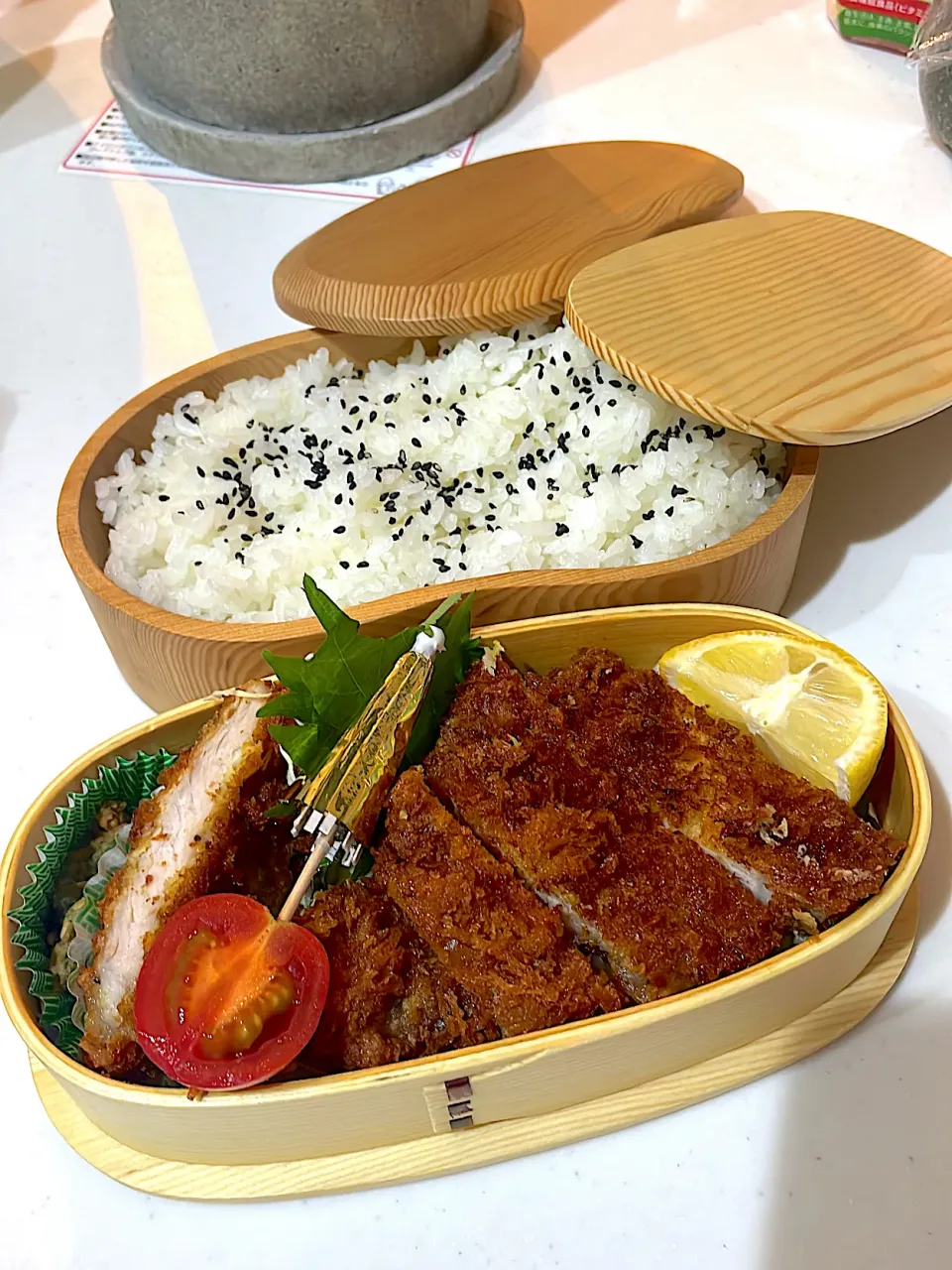 #弁当 昨日は、とんかつシチューだったので、トンカツ弁当 w|♥️ちゃんまぃ♥️さん