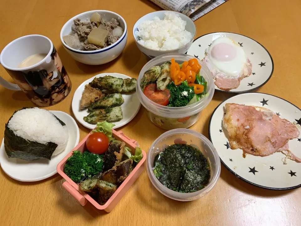 Snapdishの料理写真:2022.11.9.💜お弁当と朝ごはん|kimikimiさん