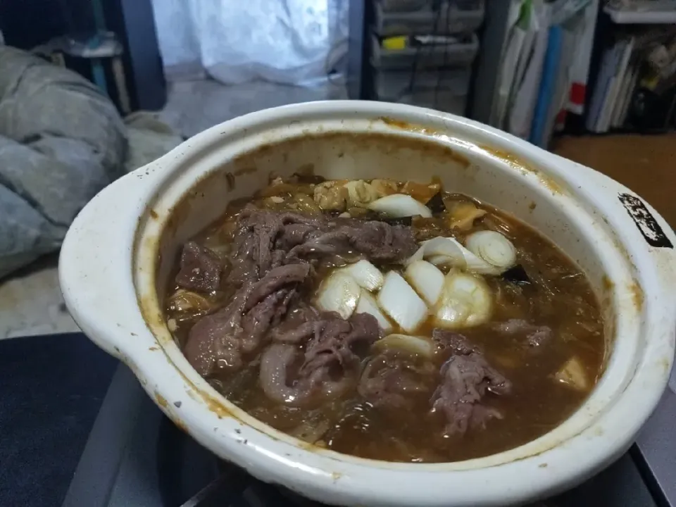 Snapdishの料理写真:夜勤明け牛すき焼|Tarou  Masayukiさん