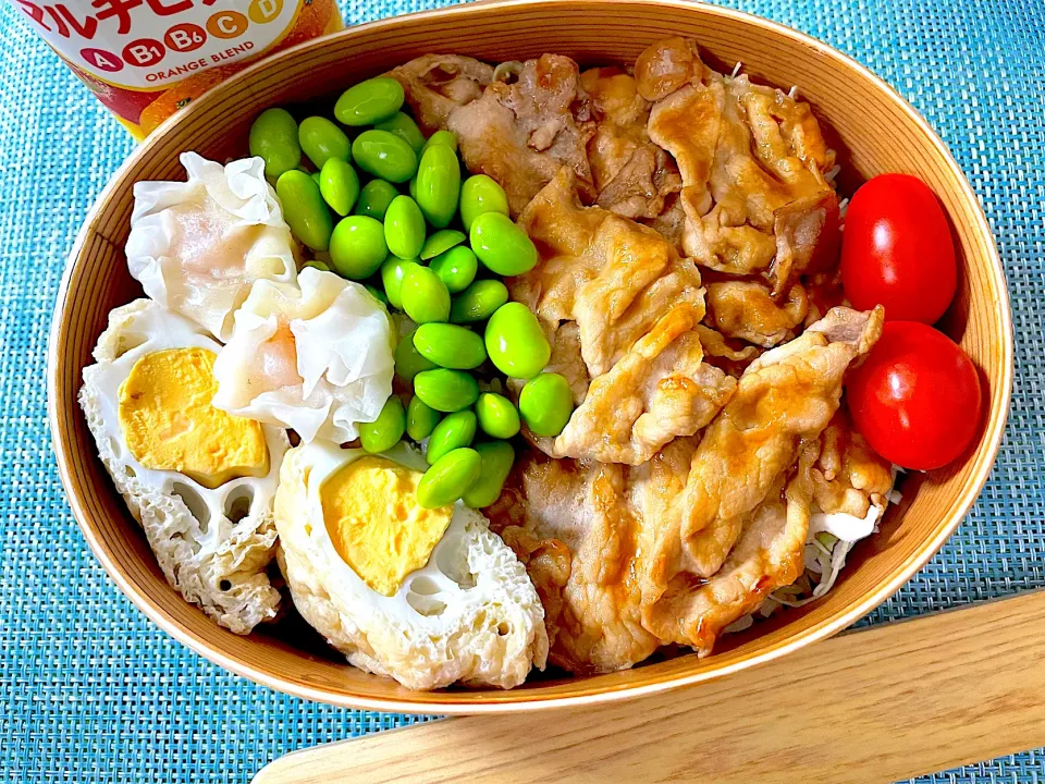 豚丼弁当　卵の巾着煮|ジャイママさん