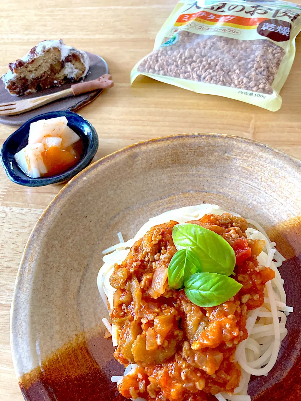 大豆のミンチでミートソース♡熟柿で浅漬け♡シュトーレン|さくたえさん