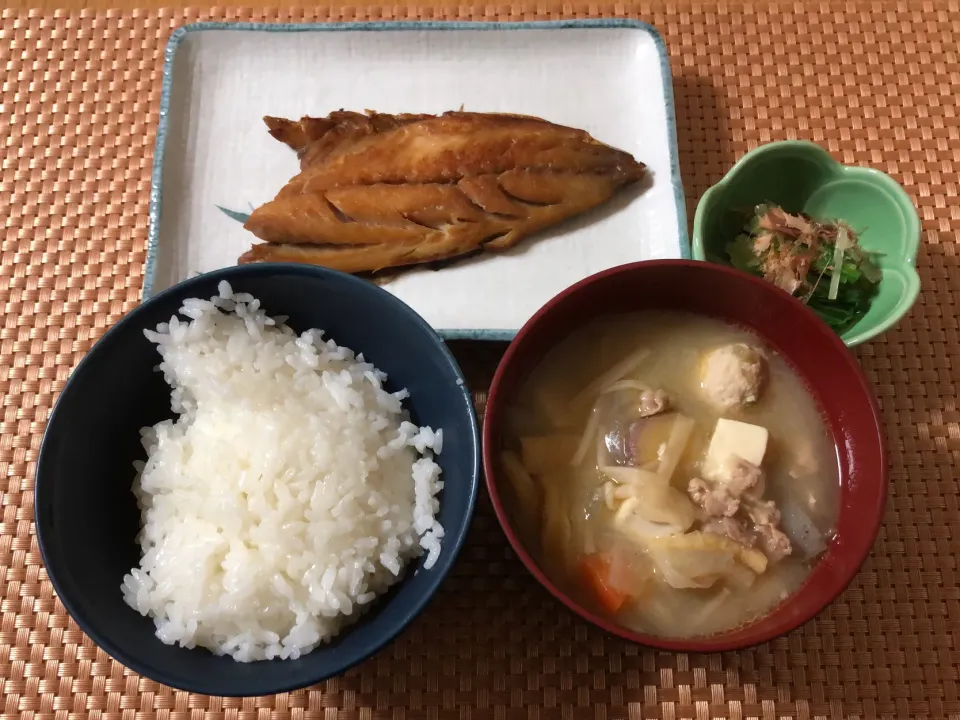 鯵の味醂干し&豚汁|ここなりさん