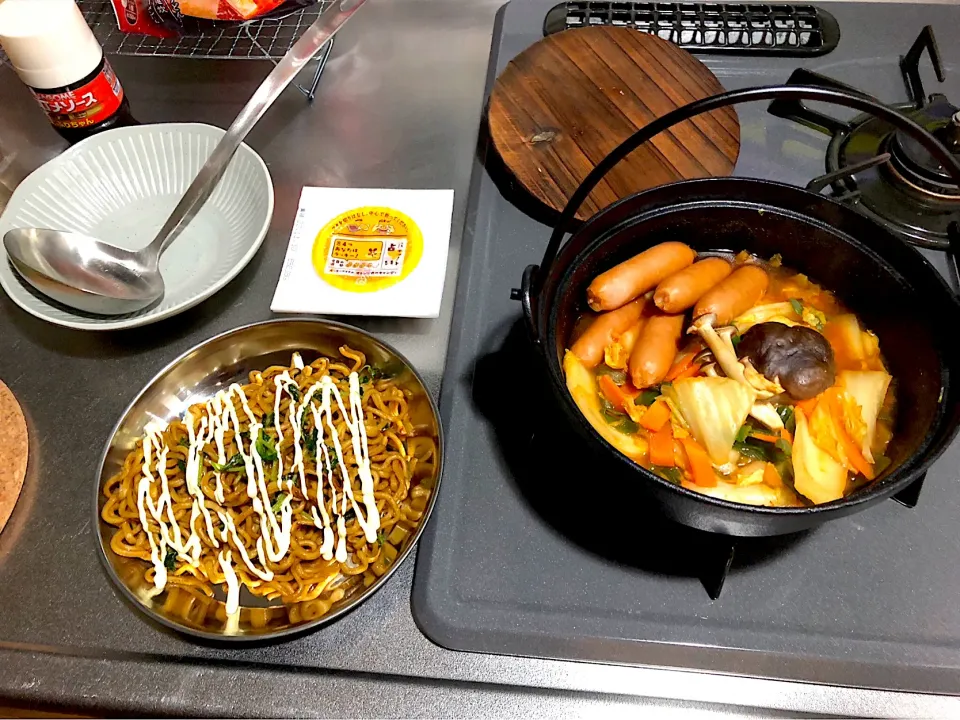 プチっとキムチ　カレー焼きそば|窓辺のれもんさん