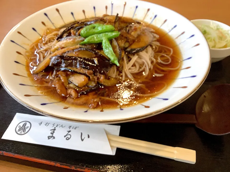 冷やし肉茄子蕎麦😋|アライさんさん