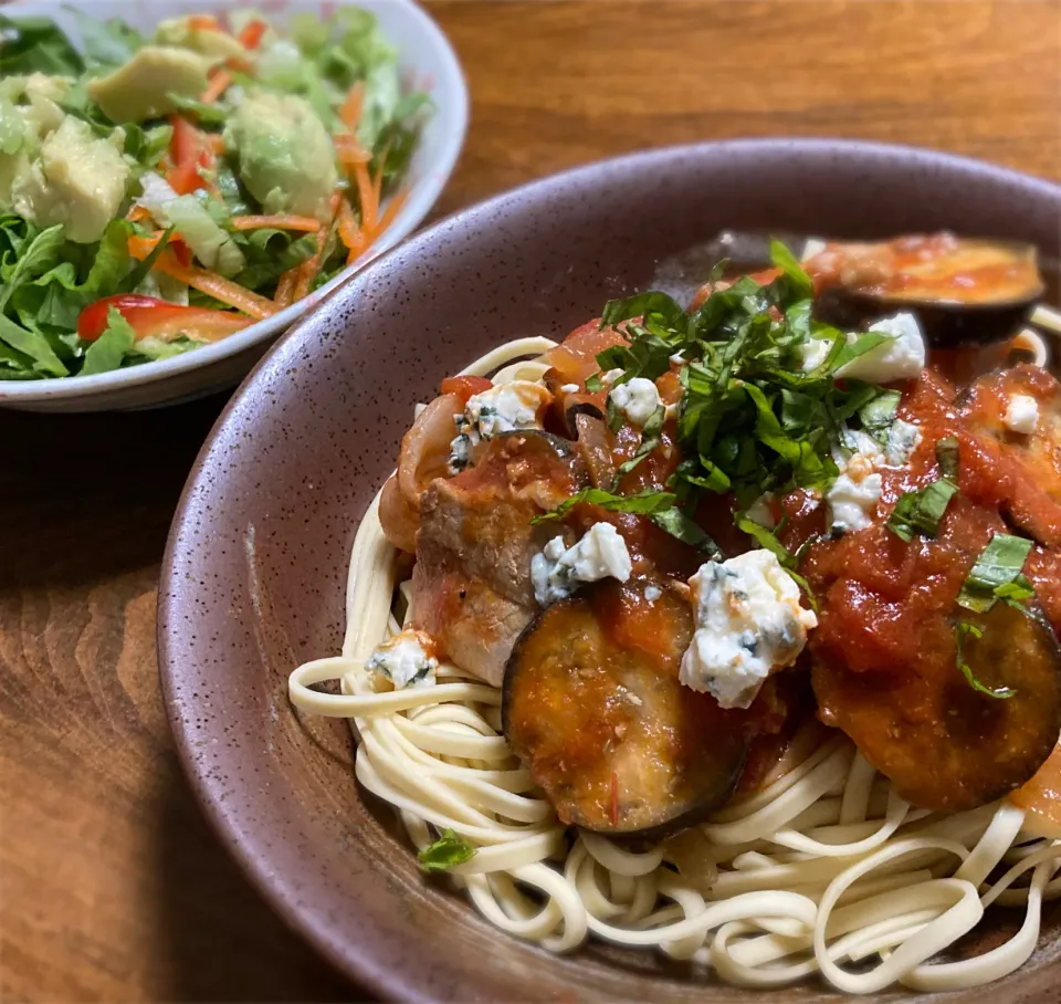 なすとトマトのパスタ|ななごさん