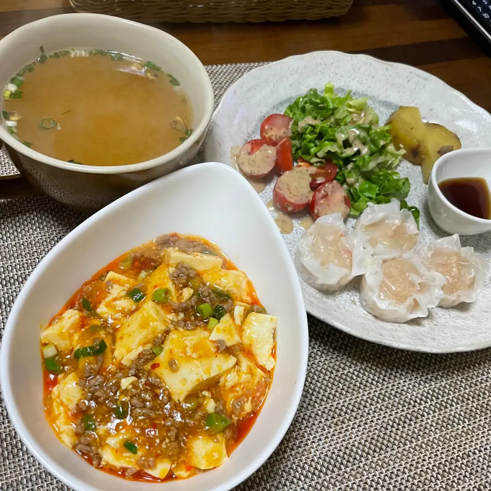 麻婆豆腐と焼売な晩ごはん|kazzz3さん