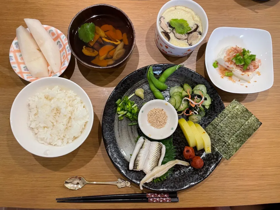 今日の晩飯 穴子のお茶漬け定食|おーたたくとさん