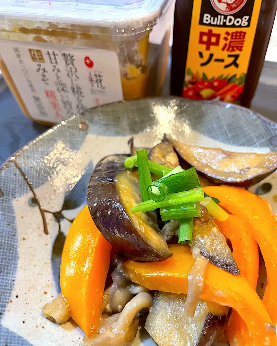 Snapdishの料理写真:なす🍆パプリカ・しめじの万能味ソース炒め〜✨👌🤗|てるみさん