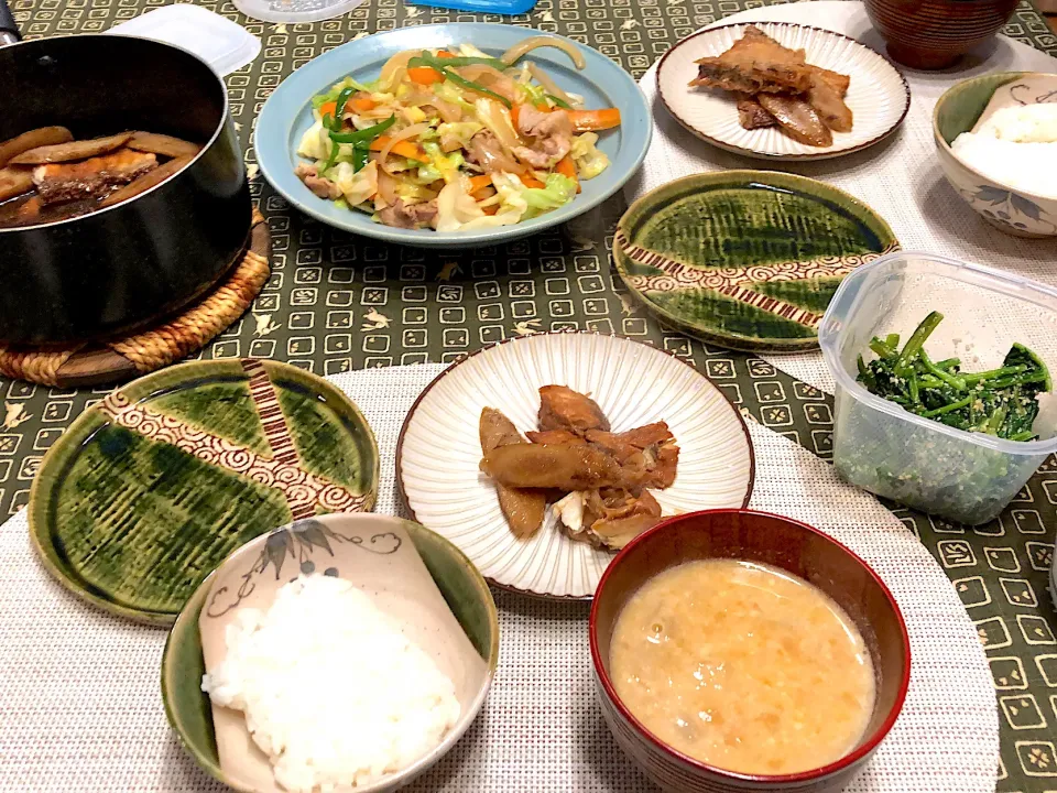 鯛のあら煮、野菜炒め|amiさん