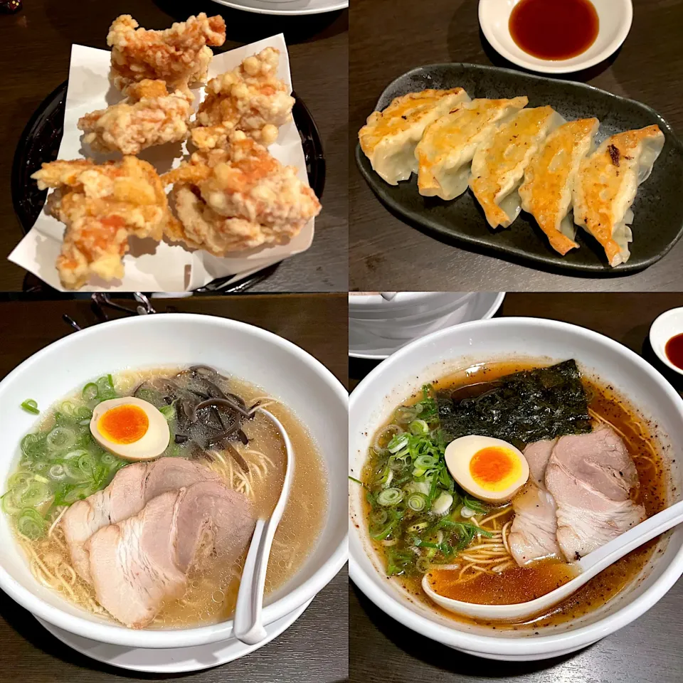 とんこつらーめん🍜　こがし醤油らーめん🍜　餃子🥟　唐揚げ|るみおんさん