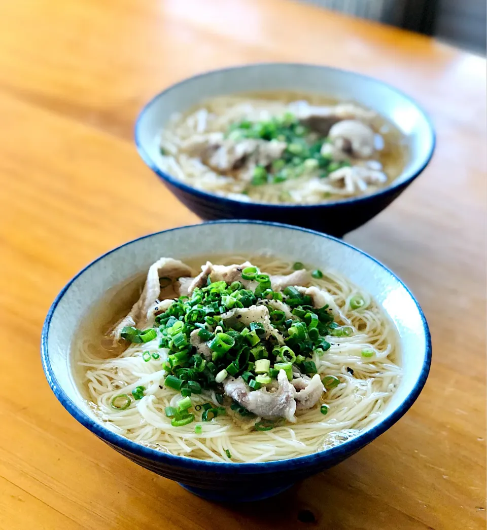 豚ネギ塩そうめん|マユマユさん