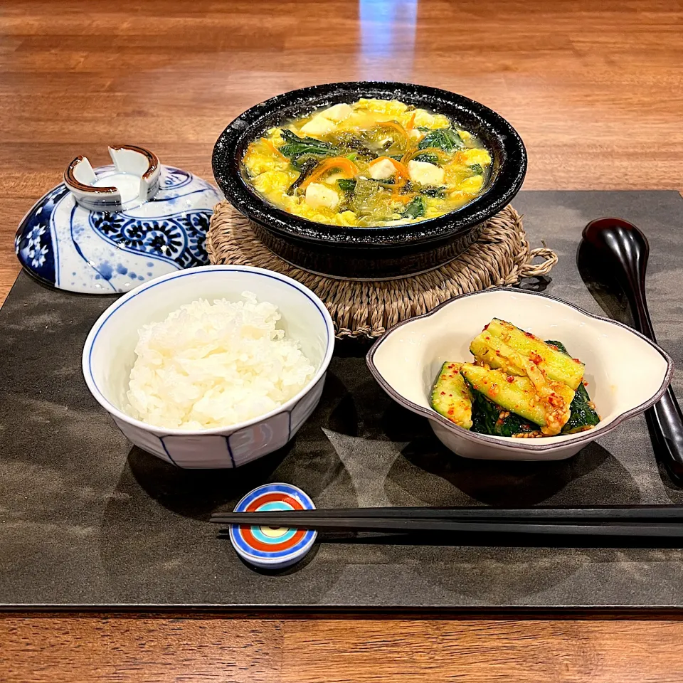 豆腐と高菜漬のうま煮定食|ぞうさんのお台所さん