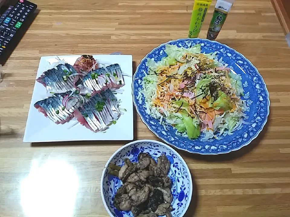 鯖の刺身
ラーメンサラダ
地鶏の炭火焼き|オプさん