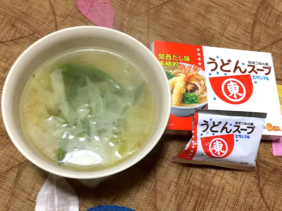 キャベツとインゲンのうどんスープ|ばんびさん