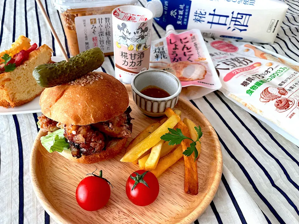 Snapdishの料理写真:糀尽くしな万能味ソースバーガーで朝から腸活🍔|n_nさん