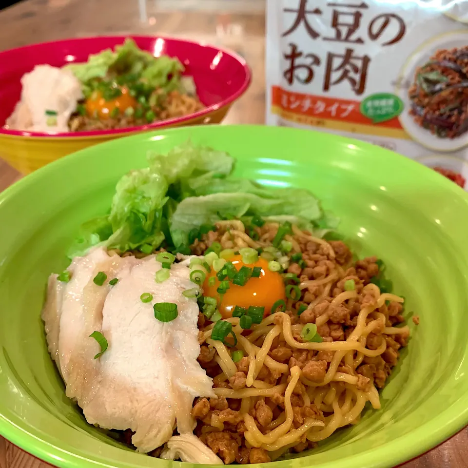 大豆のお肉を使って汁なし坦々麺|愛さん