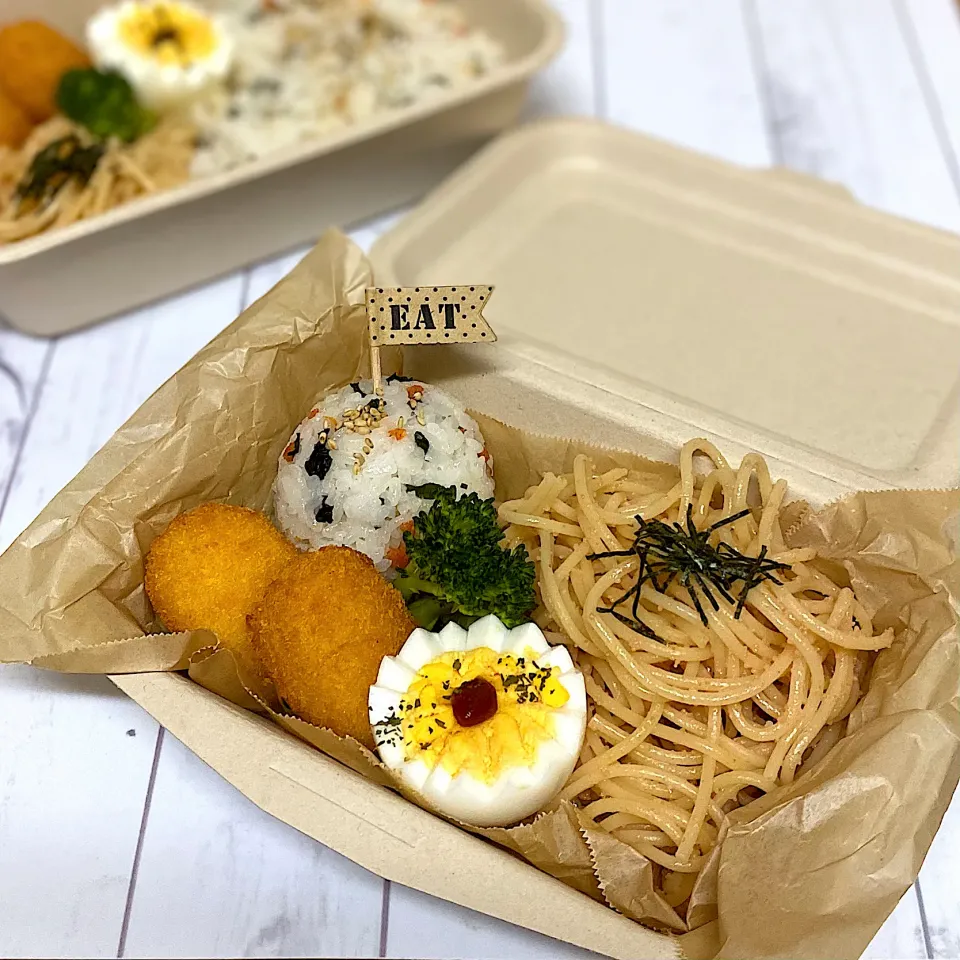 父娘弁当 たらこパスタ|mnkさん