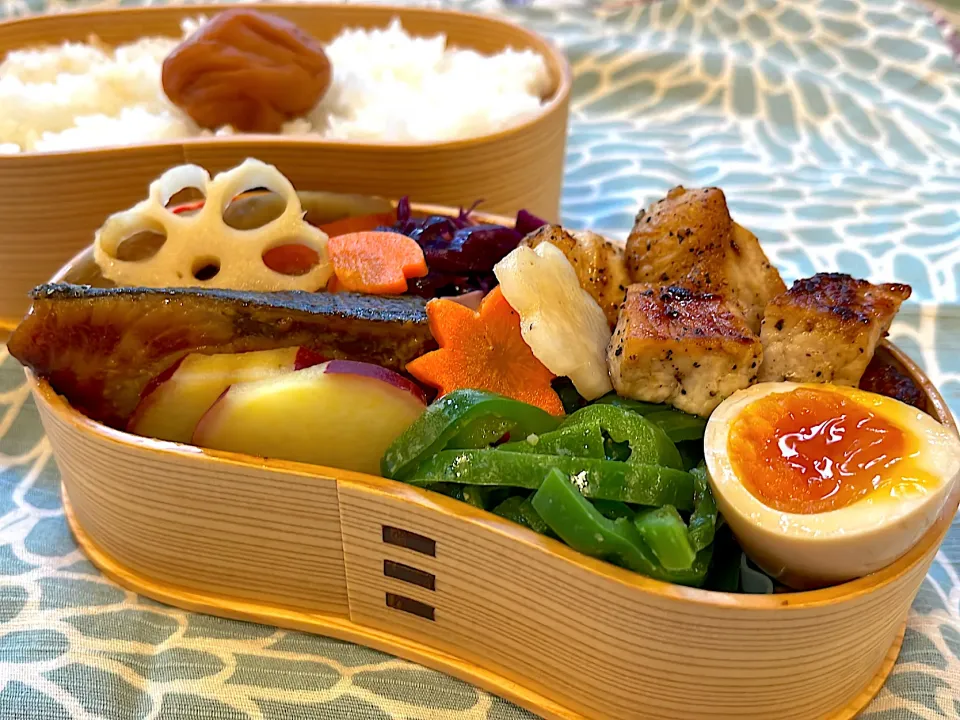 鰤の西京焼き弁当+α✨🐖|ぱっとさん