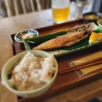 うふふ　幸せすぎちゃって😋
ミンナミ食堂　サバの文化干し定食