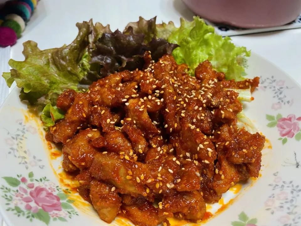 豆腐のお肉でヤンニョムチキン|くまおさん