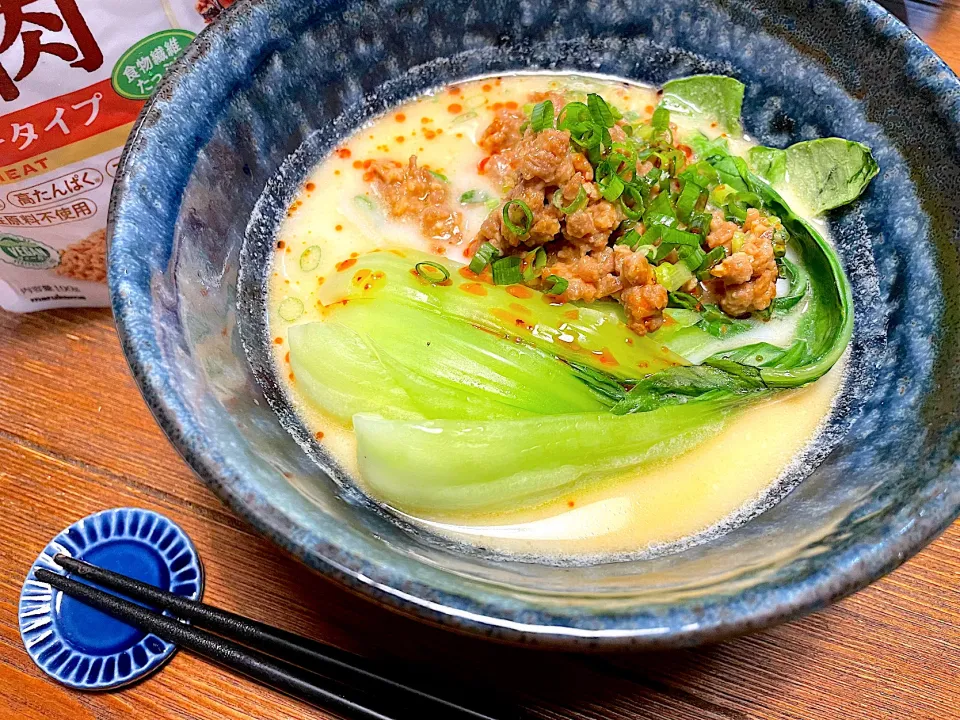 Snapdishの料理写真:大豆ミートで坦々うどん|n_nさん