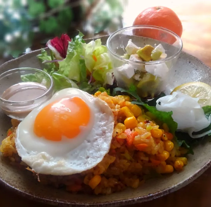 野菜屑？でカレー炒飯|くまちゃんさん