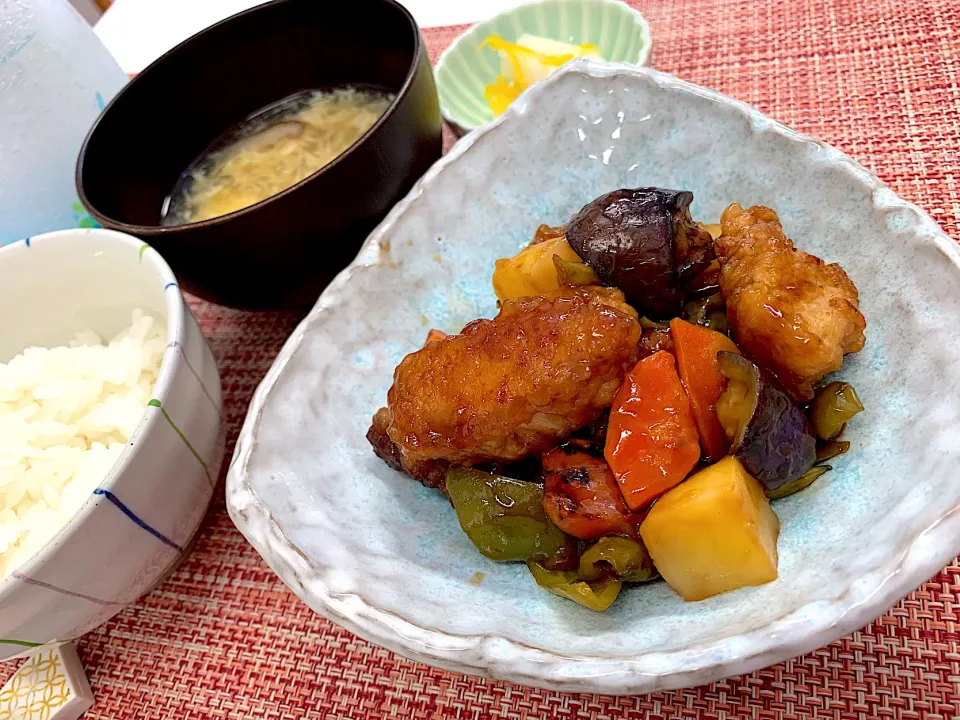 Snapdishの料理写真:鶏むねと野菜のさっぱり黒酢飴|パンプキン7さん