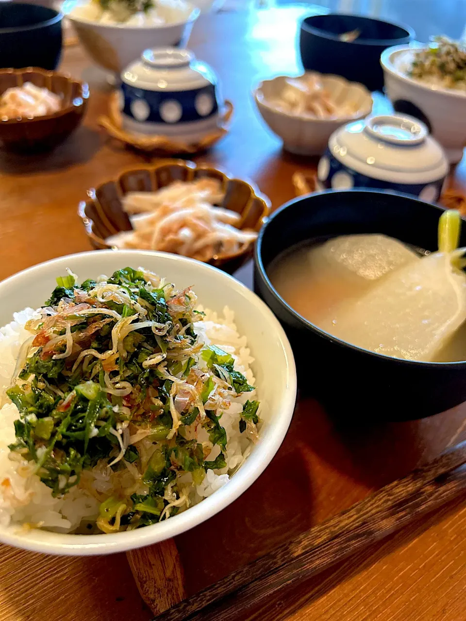 かぶの3種飯、かぶとしらすのふりかけ、かぶと人参のお吸い物、かぶとツナのサラダ|ＭＡＲＵＥ家の食卓さん