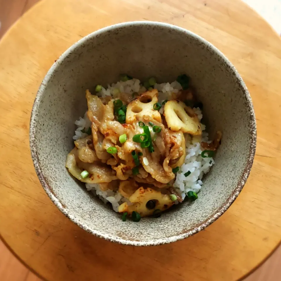 豚こま蓮根のスパイシーカレー炒めボウル|mi_neneco♪さん