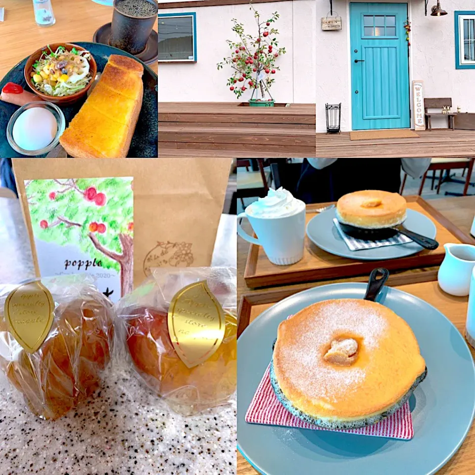 スフレパンケーキ🥞とりんご飴🍎|えみちさん