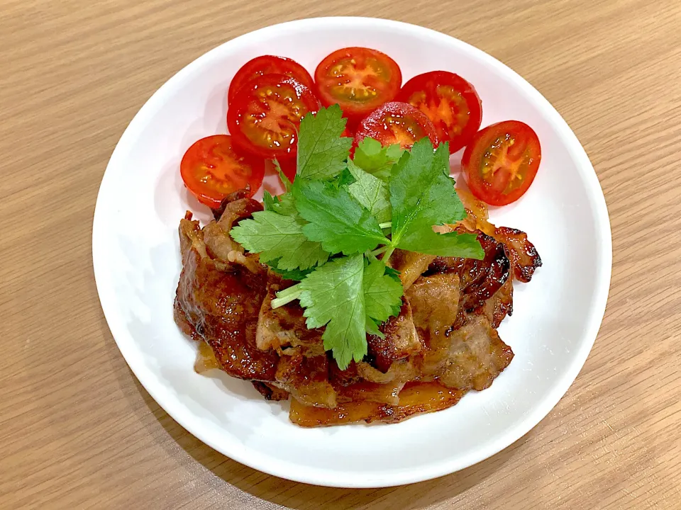 豚肉の醤油漬け焼き。|よっしーさん