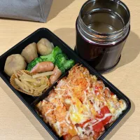 Snapdishの料理写真:パプリカミネストローネの成れの果て弁当|まひろさん