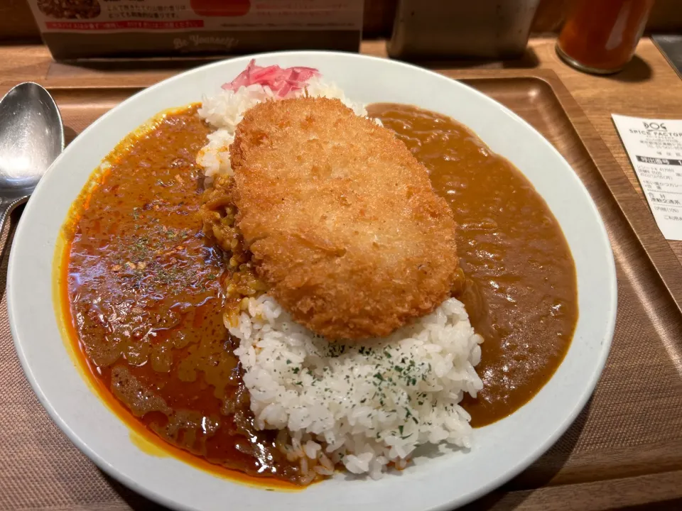 コク旨カレー&スパイスカレー ロースかつ乗せ|かぬさん