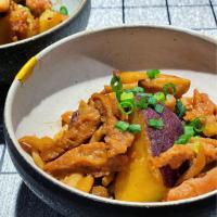 大豆のお肉とさつまいもの旨煮