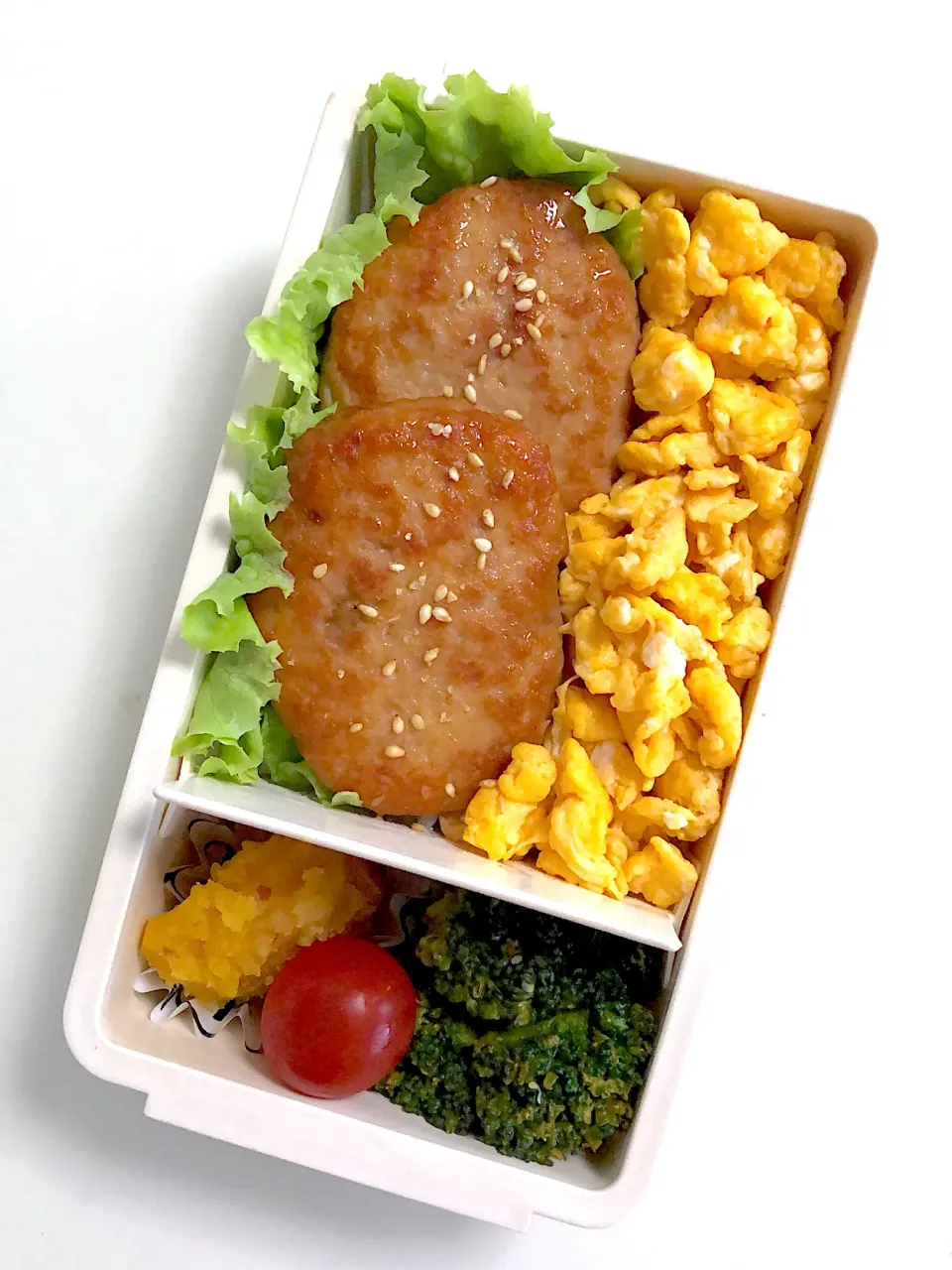 大豆ミート入り照り焼きハンバーグ弁当♪|ikumonさん