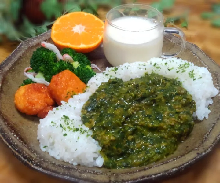 ほうれん草と挽き肉のカレー|くまちゃんさん