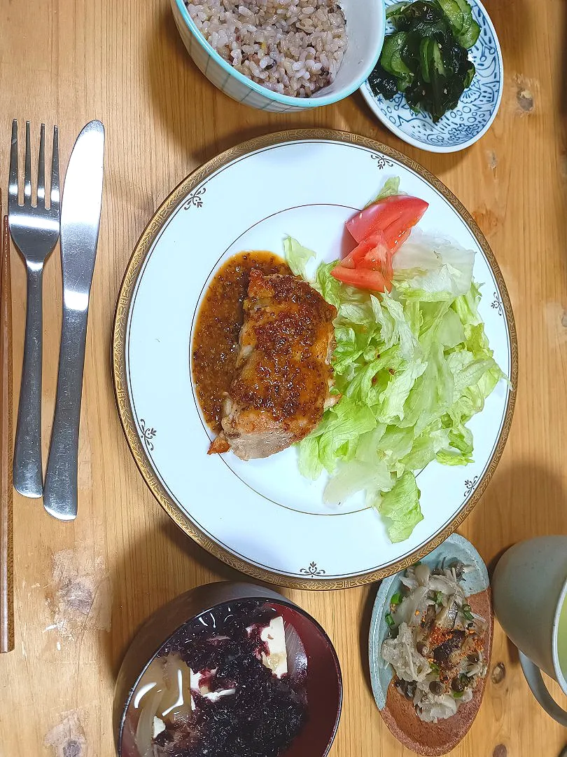 Snapdishの料理写真:12/6☆夕飯　鶏肉のマスタードソテー|はるさん