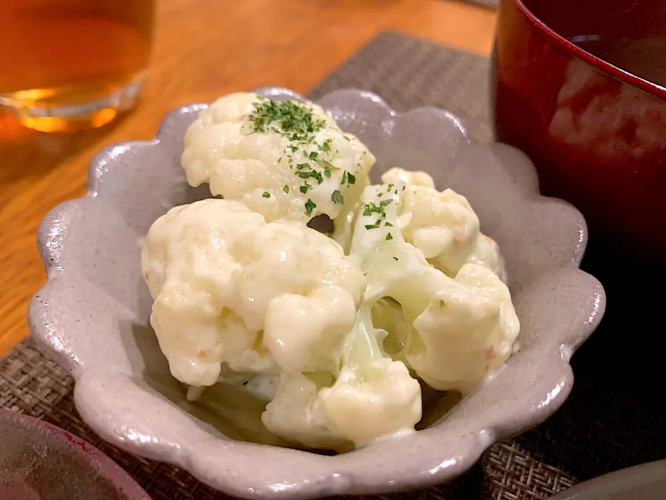 カリフラワーの梅昆布茶マヨ和え|いちごさん