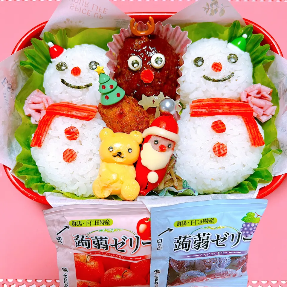 雪だるま⛄️おにぎりお弁当🍱|miyurumoさん