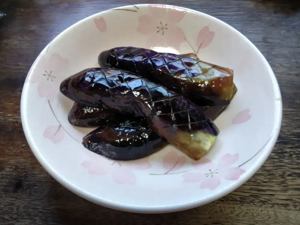 Snapdishの料理写真:牡蠣しょうゆでピリ辛昆布の佃煮を作った煮汁で焼き浸し|にんにくと唐辛子が特に好き❤️(元シャリマー)さん