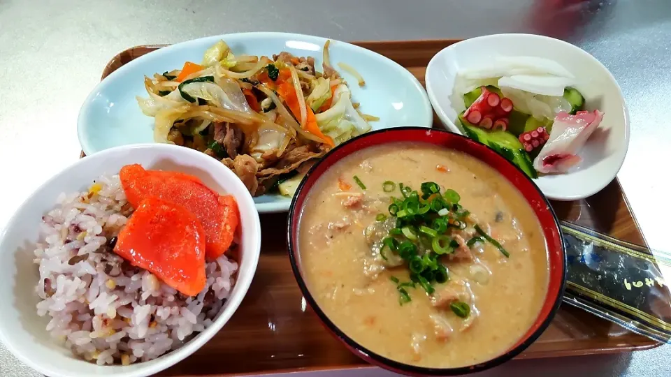 野菜炒めと粕汁|Elmonさん