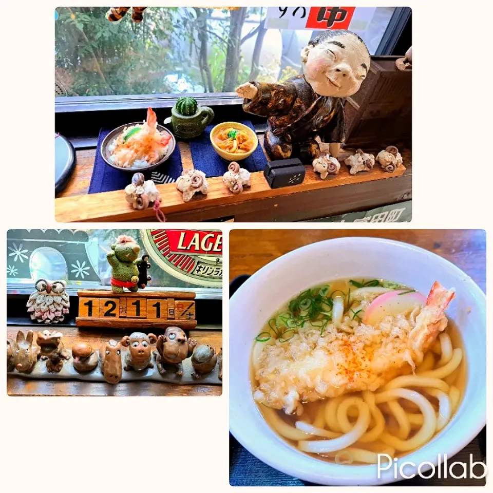 お昼は素敵なお店で天ぷらうどんを頂きました～☺️手打ちならでわの、モチモチでこしもあり鰹だしがきいていて、エビも大きく食べ応えあり美味しく頂きました。|no-noさん