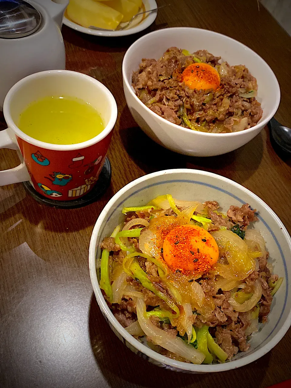 牛丼　搾菜　お茶|ch＊K*∀o(^^*)♪さん