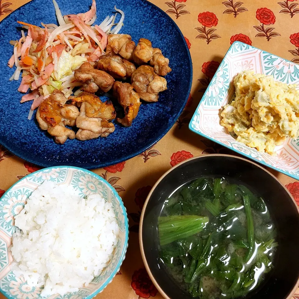 ローストチキンとサツマイモサラダ|きつねさん