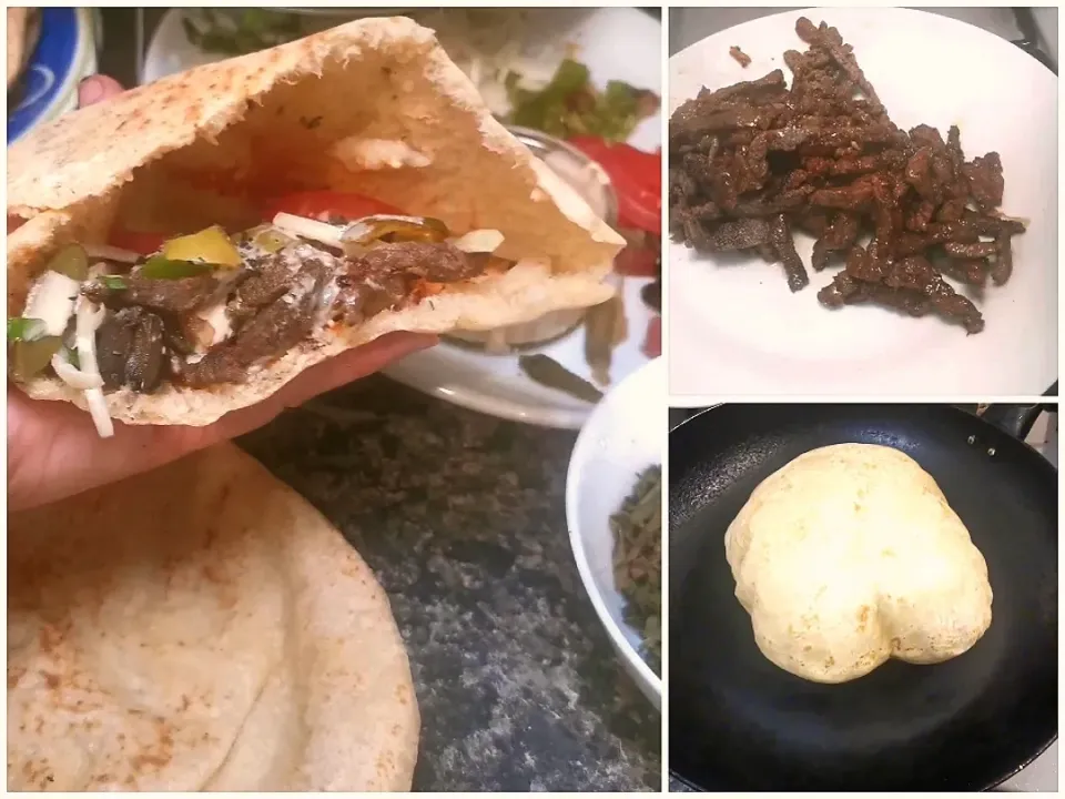 Snapdishの料理写真:Shawarma and pitta bread|Yoyiさん