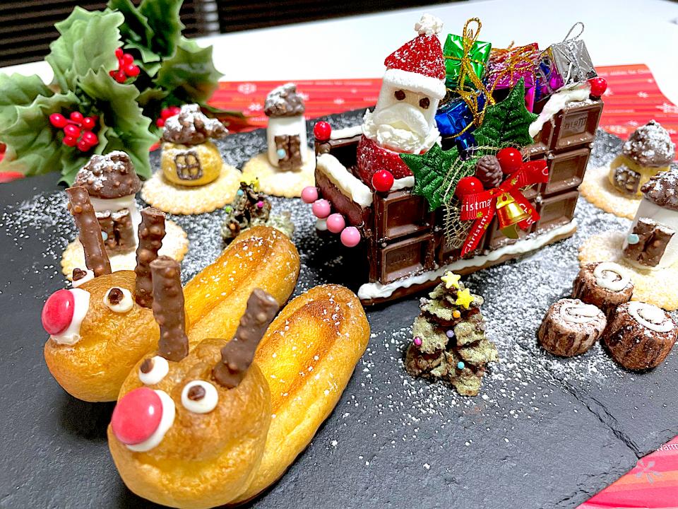 サンタさんとトナカイのデコクリスマスプレート